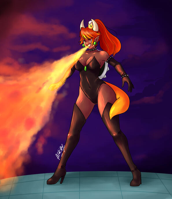 Bowsette Full Body Full Body Artwork of Bowsette